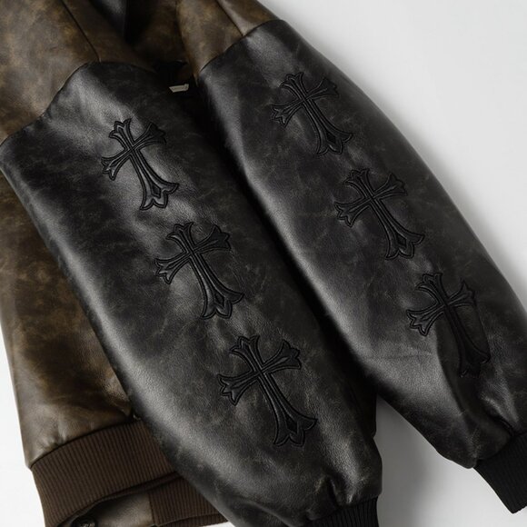 Chrome Hearts Baseball Flight Leather Jacket - Picture 10 of 14